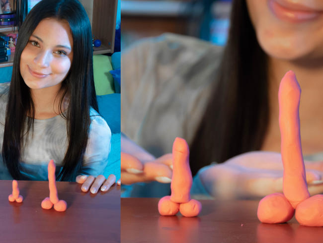 PLASTILINE ART/ assembling penis sizes in plasticine