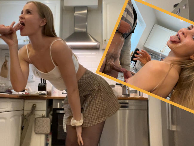 Family cooking ESCALATED! My KINKIEST Blowjob yet!