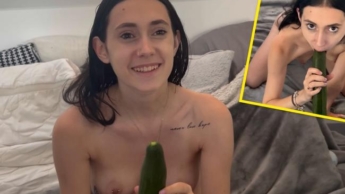 I did it! Tested my first blowjob skills with cucumber!