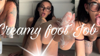 My first creamy foot job