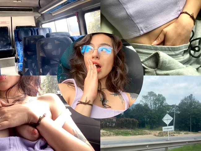 MASTURBATION in PUBLIC BUS, on the way to orgasm…