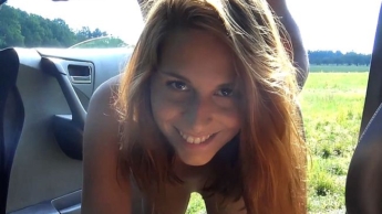 Hitchhiker slut with big free jiggling tits ripped