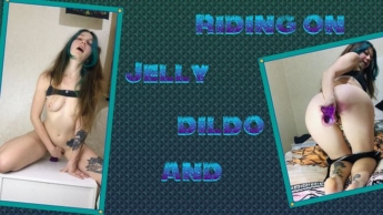 Alt Girl With Turquoise Hair Riding Purple Jelly Dildo And Pussy Fuck.