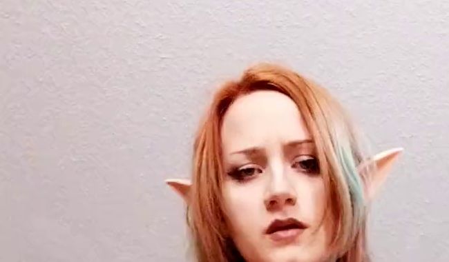 Horny Goth Elf Rides Her Dildo