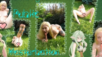 Horny Naked Elf Public Masturbate And Orgasm On Nature.