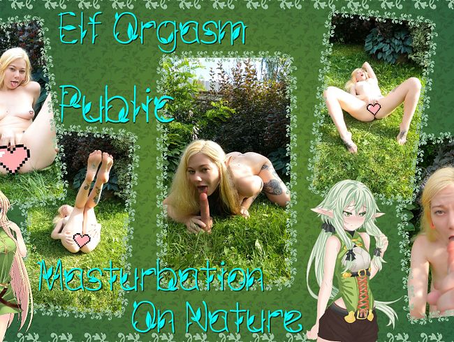 Horny Naked Elf Public Masturbate And Orgasm On Nature.