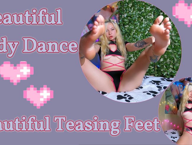 Hot Blondie With Beautiful Body Dance and Teasing You With Her Feet.