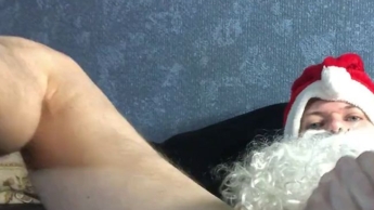 Little Santa ride dildo and cum a lot