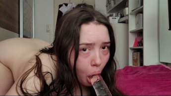 How deep can I get the dildo in my mouth?