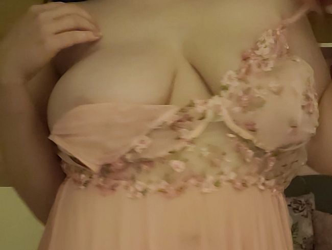 I take off my floral lingerie