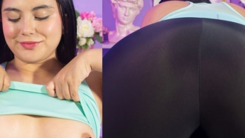 Lucy uses clamps on her tits to get out of her GYM day *SUBMISSIVE IN TIGHT LEGGINGS*